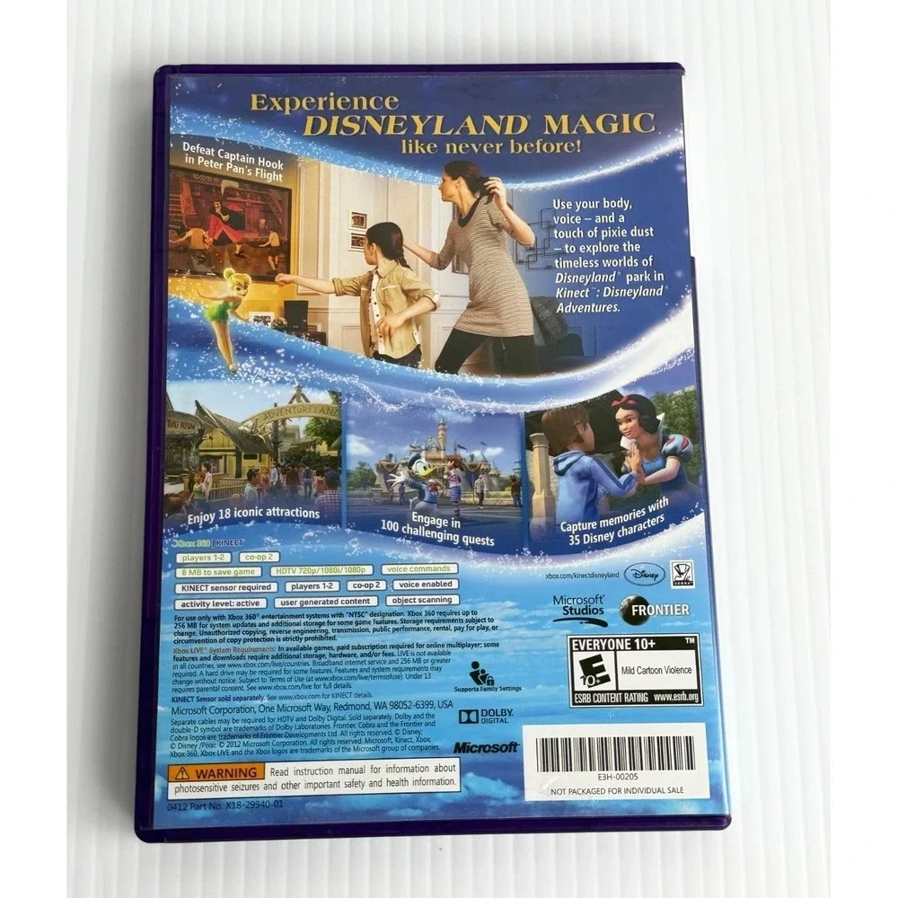 Kinect Disneyland Adventures Xbox 360 NTSC Game Microsoft Studios Disney